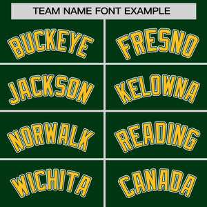 Custom Green Gold Varsity Full-Snap Color Block Personalized Raglan Sleeves Letterman Jacket