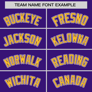 Custom Purple Gold Varsity Full-Snap Color Block Personalized Raglan Sleeves Letterman Jacket