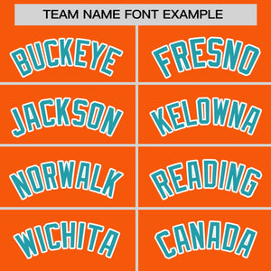 Custom Orange Aqua Varsity Full-Snap Color Block Personalized Raglan Sleeves Letterman Jacket