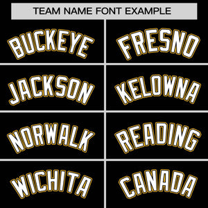 Custom Black Gold Varsity Full-Snap Color Block Personalized Raglan Sleeves Letterman Jacket