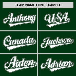 Custom Green White Varsity Full-Snap Color Block Personalized Raglan Sleeves Letterman Jacket