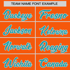 Custom Orange Aqua Varsity Full-Snap Color Block Personalized Raglan Sleeves Letterman Jacket