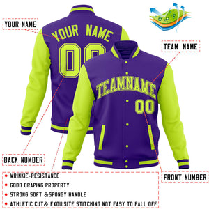 Custom Royal Powder Blue Full-Snap Varsity Raglan Sleeves Letterman Baseball Jacket