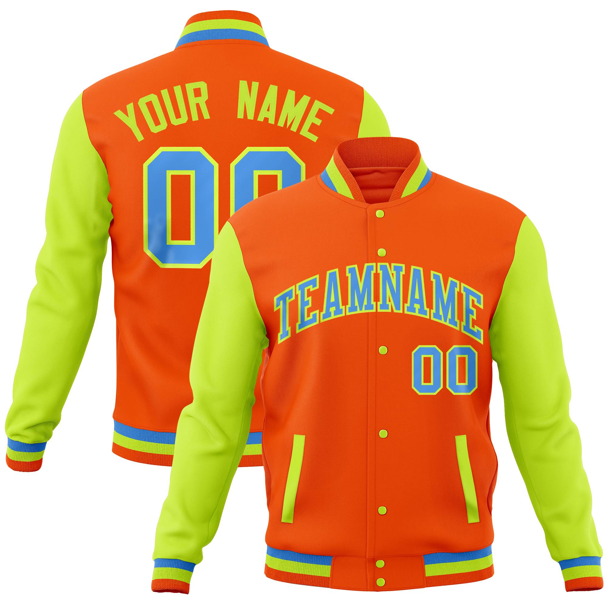 Custom Cream Pink Full-Snap Varsity Raglan Sleeves Letterman Baseball Jacket