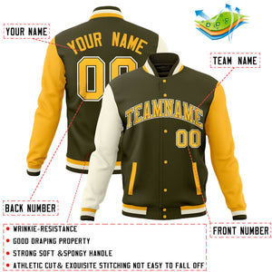 Custom Navy Aqua Full-Snap Varsity Raglan Sleeves Letterman Baseball Jacket