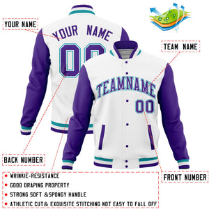 Custom Navy Olive Full-Snap Varsity Raglan Sleeves Letterman Baseball Jacket