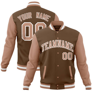 Custom Black Purple-Pink Full-Snap Varsity Raglan Sleeves Letterman Baseball Jacket