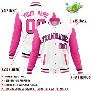 Custom Aqua Light Purple Full-Snap Varsity Raglan Sleeves Letterman Baseball Jacket