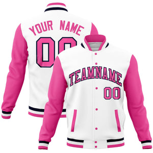 Custom Aqua Light Purple Full-Snap Varsity Raglan Sleeves Letterman Baseball Jacket