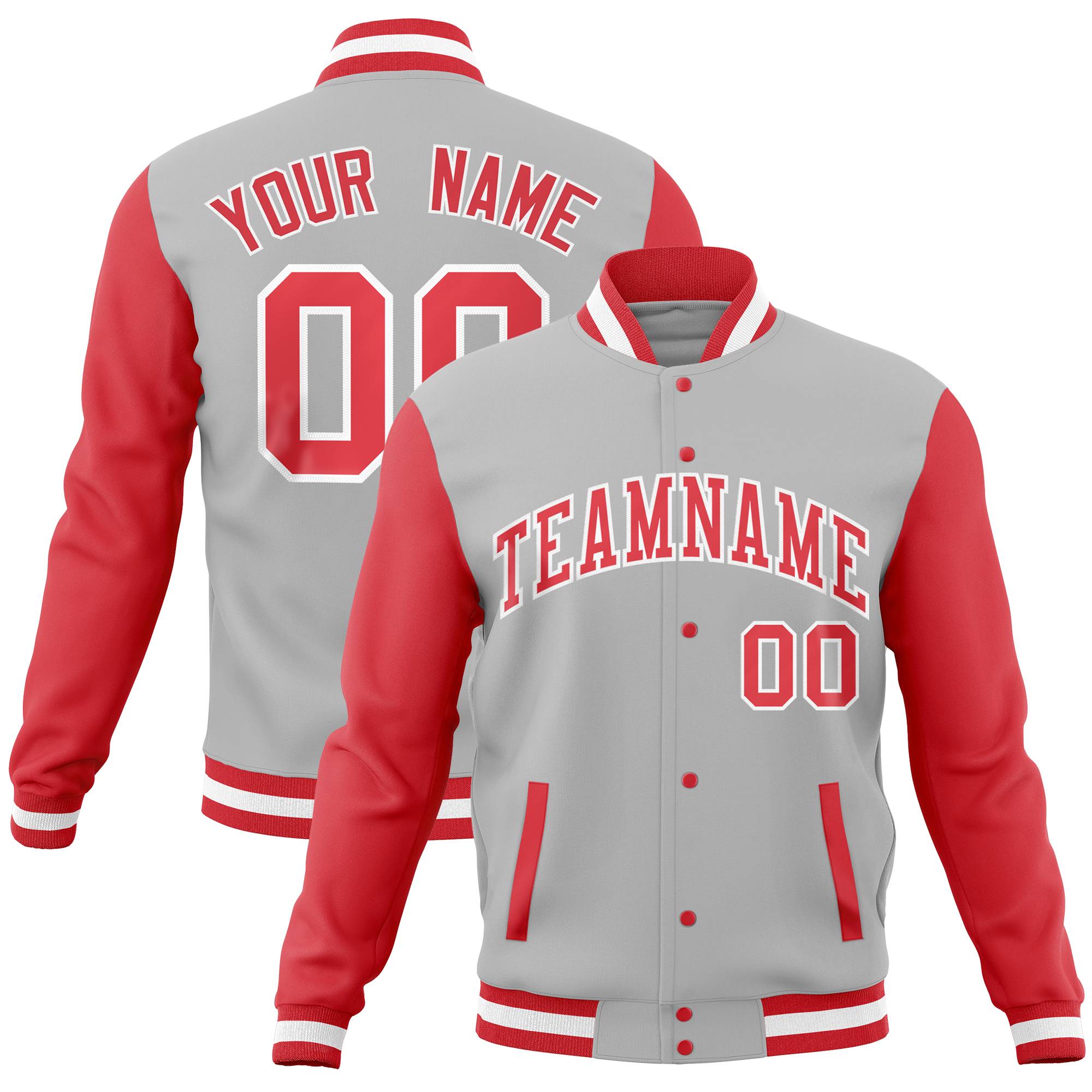 Custom White Purple-Gold Full-Snap Varsity Raglan Sleeves Letterman Baseball Jacket