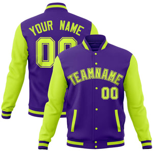 Custom Royal Powder Blue Full-Snap Varsity Raglan Sleeves Letterman Baseball Jacket