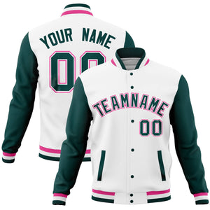 Custom Gray Crimson Full-Snap Varsity Raglan Sleeves Letterman Baseball Jacket