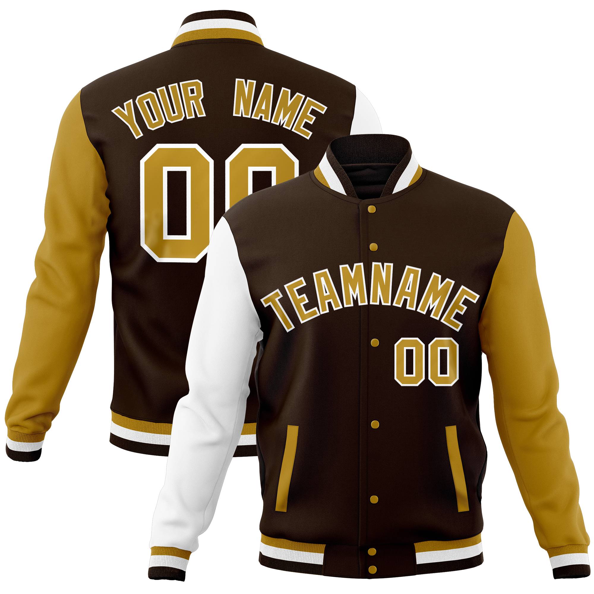 Custom White Pink Full-Snap Varsity Raglan Sleeves Letterman Baseball Jacket