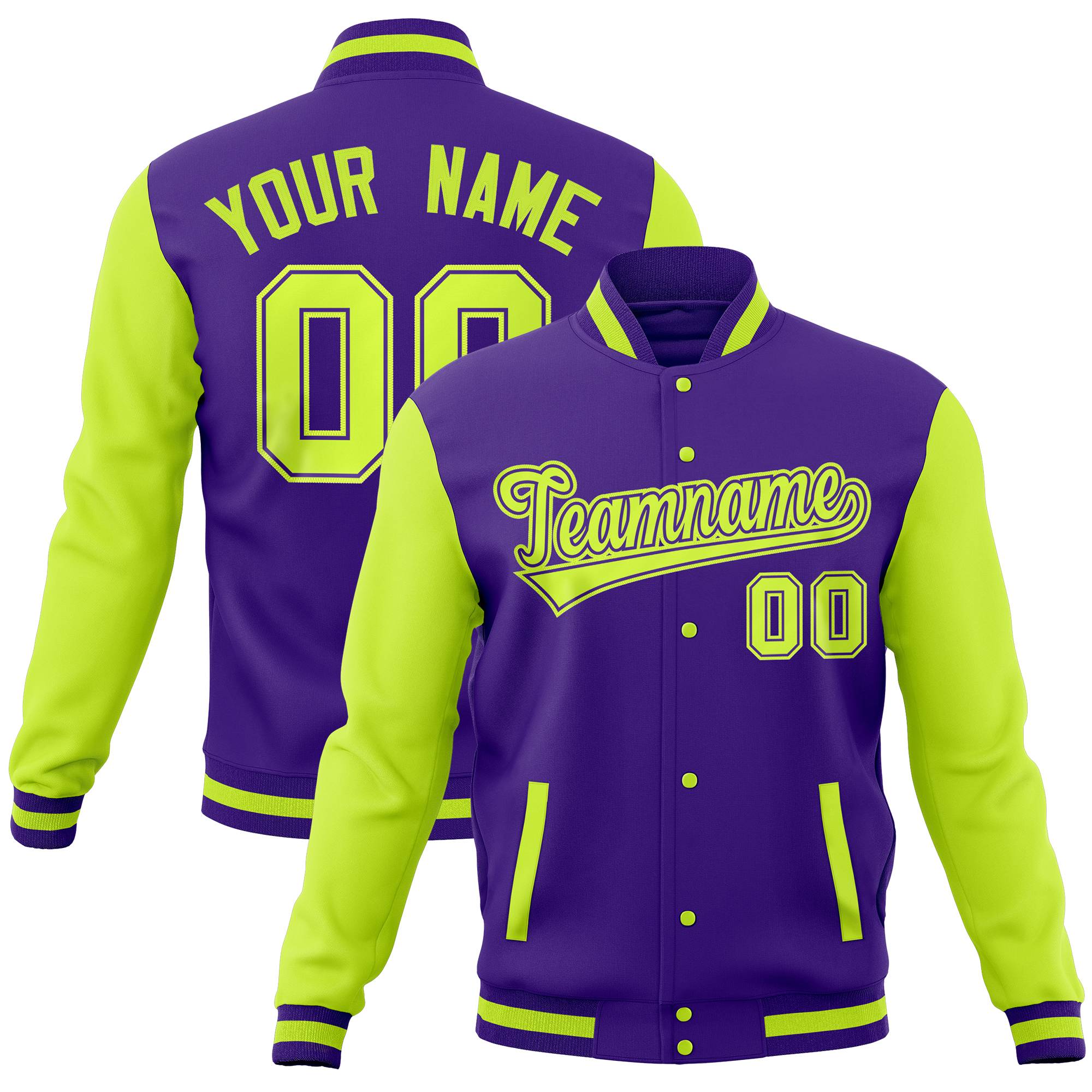 Custom Royal Powder Blue Full-Snap Varsity Raglan Sleeves Letterman Baseball Jacket