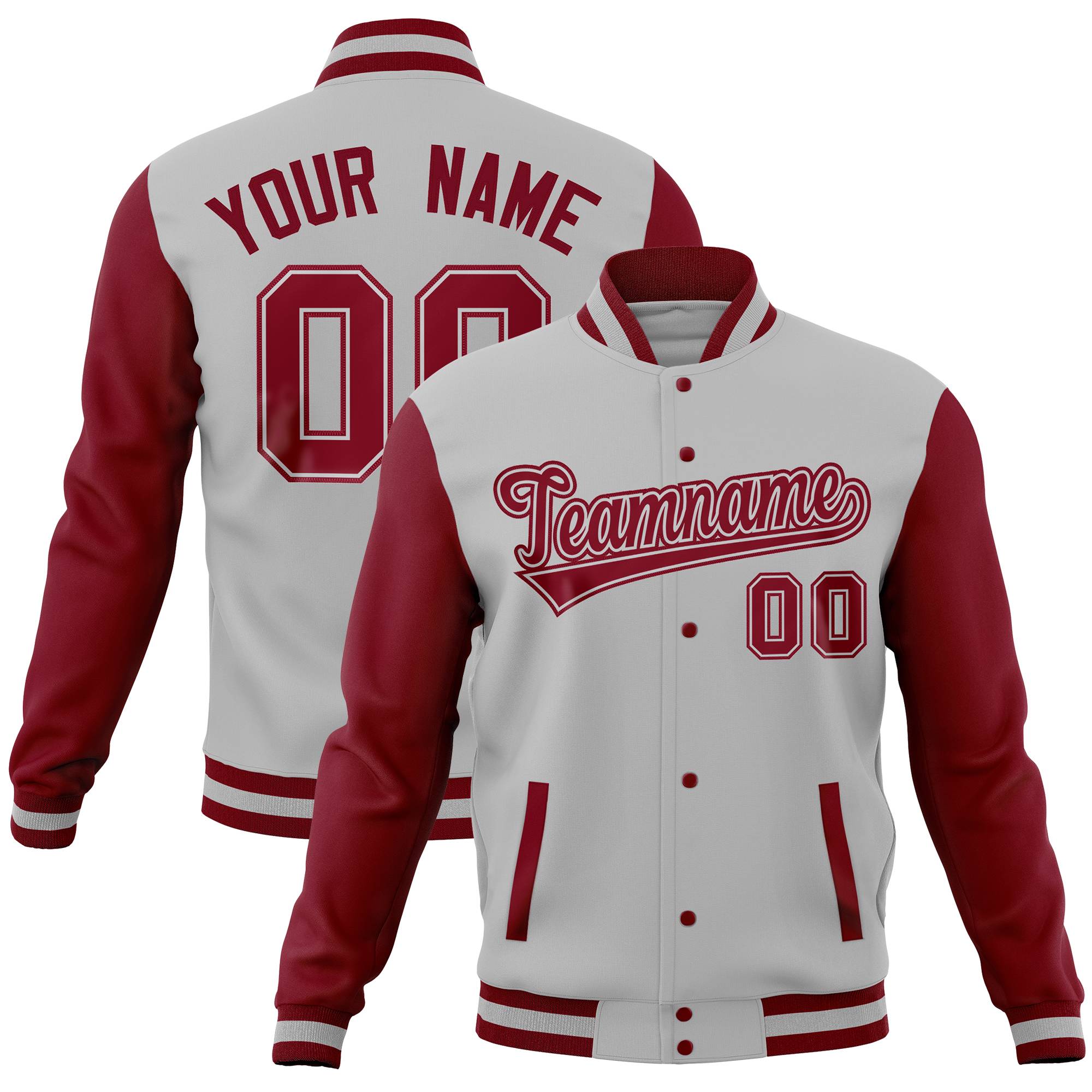 Custom Cream Aqua Full-Snap Varsity Raglan Sleeves Letterman Baseball Jacket