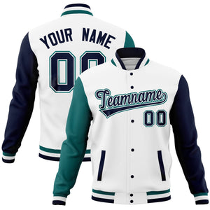 Custom Aqua Pink Full-Snap Varsity Raglan Sleeves Letterman Baseball Jacket