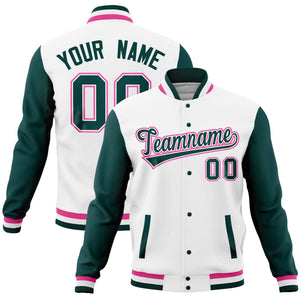 Custom Crimson Black Full-Snap Varsity Raglan Sleeves Letterman Baseball Jacket