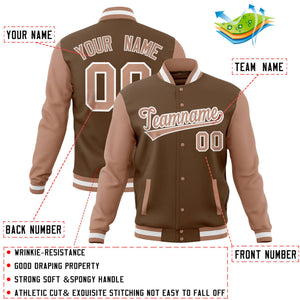 Custom White Purple-Pink Full-Snap Varsity Raglan Sleeves Letterman Baseball Jacket