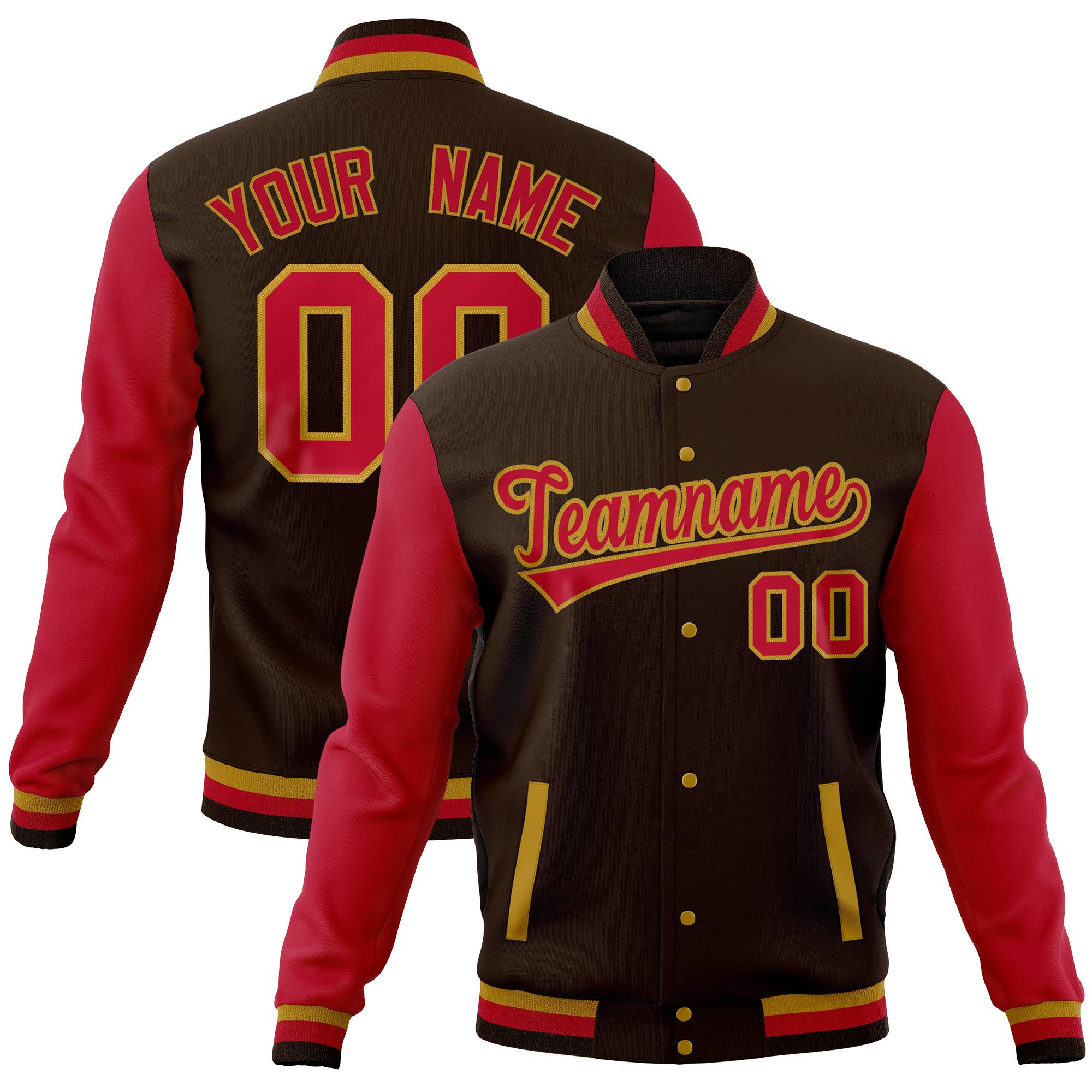 Custom Navy Pink Full-Snap Varsity Raglan Sleeves Letterman Baseball Jacket