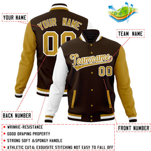 Custom White Pink Full-Snap Varsity Raglan Sleeves Letterman Baseball Jacket