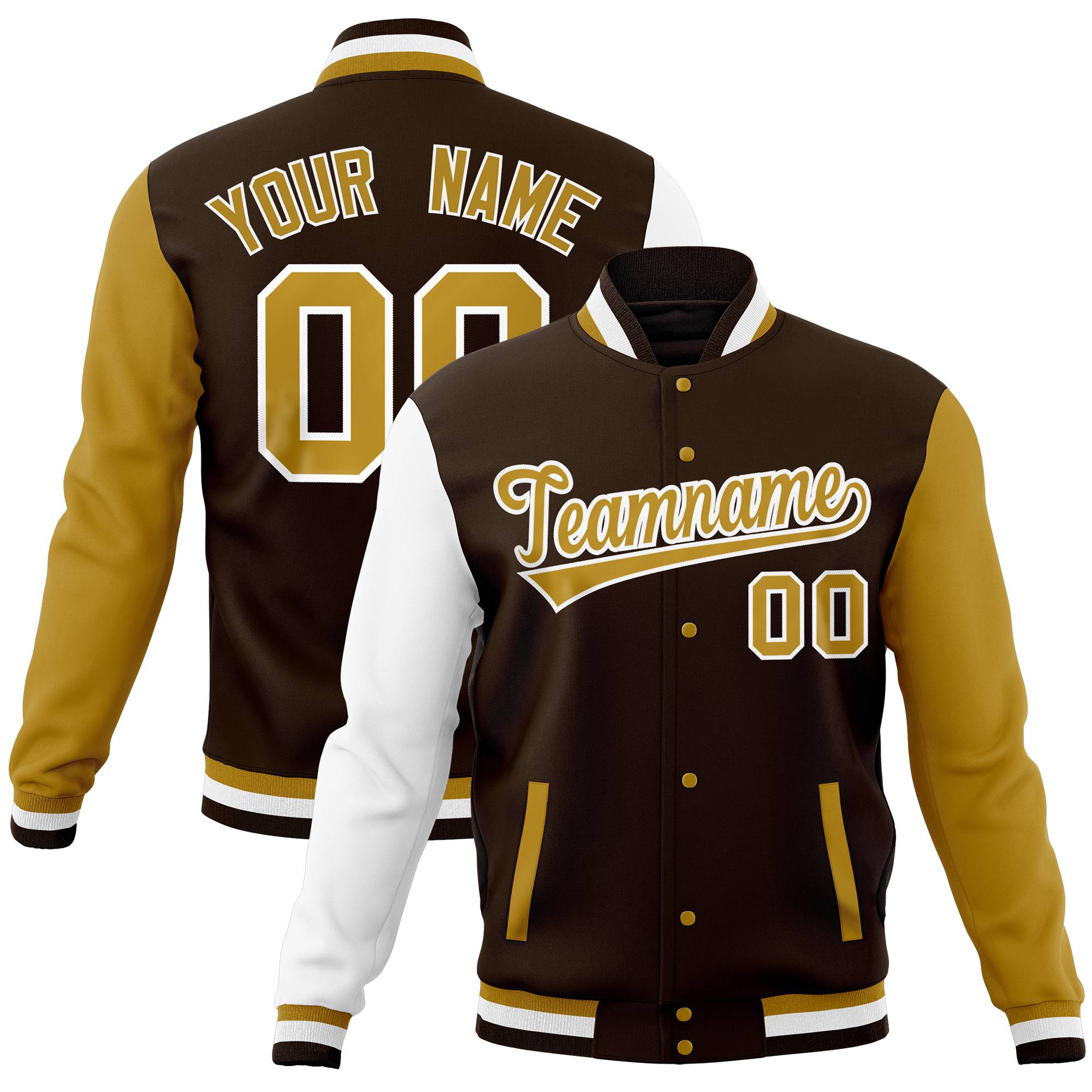 Custom White Pink Full-Snap Varsity Raglan Sleeves Letterman Baseball Jacket