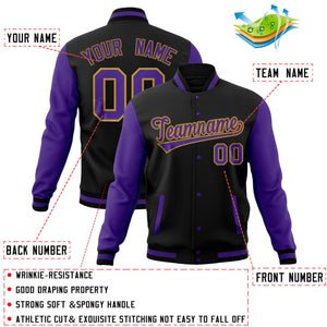 Custom Midnight Green Pink-Powder Blue Full-Snap Varsity Raglan Sleeves Letterman Baseball Jacket