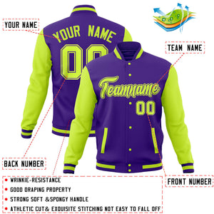 Custom Royal Powder Blue Full-Snap Varsity Raglan Sleeves Letterman Baseball Jacket