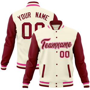 Custom Purple Orange Full-Snap Varsity Raglan Sleeves Letterman Baseball Jacket