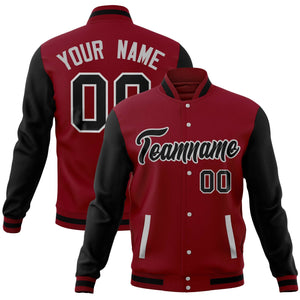 Custom White Powder Blue-Pink Full-Snap Varsity Raglan Sleeves Letterman Baseball Jacket