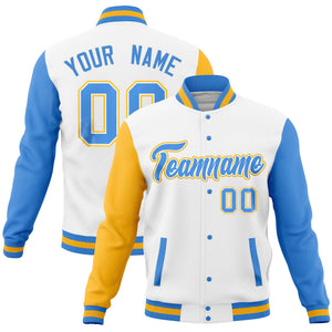 Custom Midnight Green Gold Full-Snap Varsity Raglan Sleeves Letterman Baseball Jacket