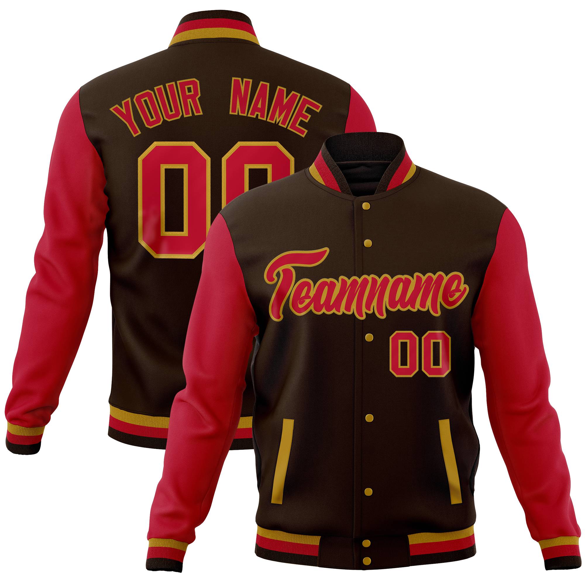 Custom Navy Pink Full-Snap Varsity Raglan Sleeves Letterman Baseball Jacket