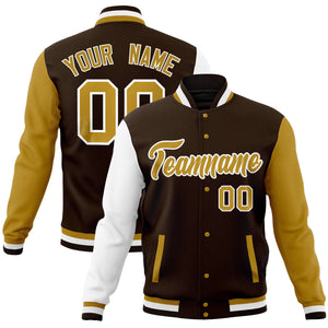 Custom White Pink Full-Snap Varsity Raglan Sleeves Letterman Baseball Jacket