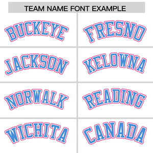 Custom White Pink-Powder Blue Raglan Sleeves Varsity Full-Snap Letterman Jacket