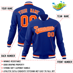 Custom Royal Classic Style Varsity Full-Snap Letterman Baseball Jersey