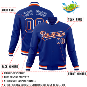 Custom Royal Classic Style Varsity Full-Snap Letterman Baseball Jersey