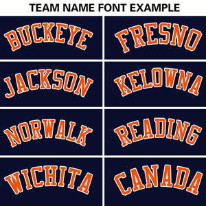 Custom Navy Orange Two Tone Split Fashion Varsity Letterman Jacket with Raglan Sleeves