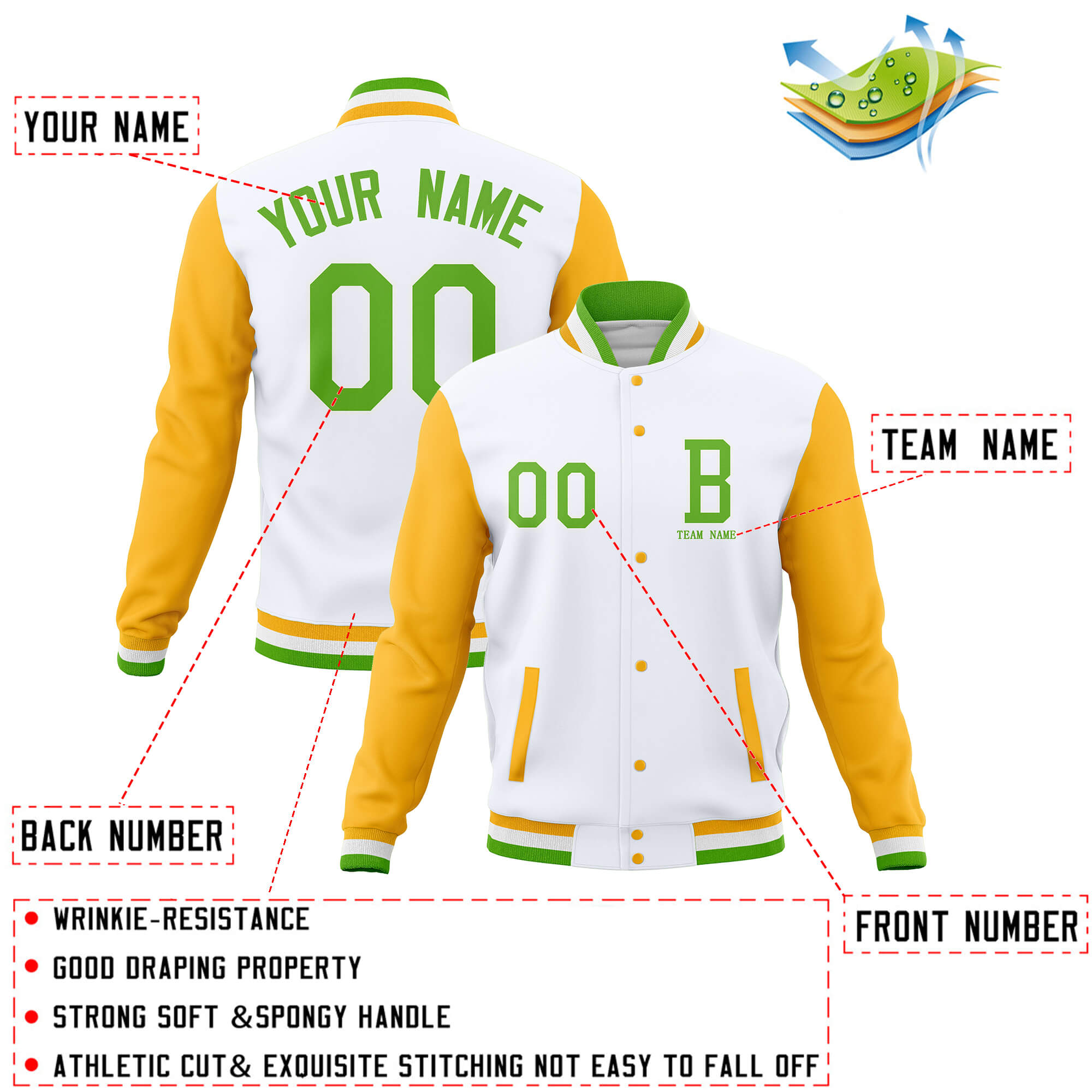 Custom Full-Snap Baseball Coats and Personalized Stitched Varsity Jackets