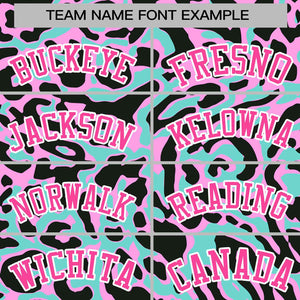 Custom Aqua Pink-White Varsity Full-Zip Graffiti Pattern Letterman Bomber Jacket