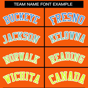 Custom Orange Varsity Full-Snap Gradient Font Letterman Baseball Jacket