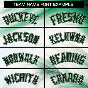 Custom Kelly Green Green-White Tie Dye Ink Paint Varsity Graffiti Pattern Letterman Jacket