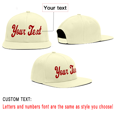 Custom Cream Red Sport Baseball Cap