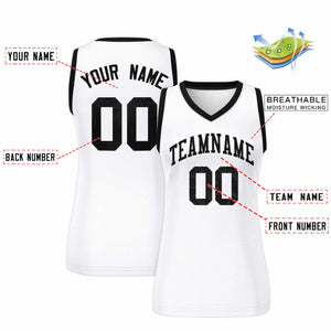 Custom White Black Women Basketball Jersey Dress