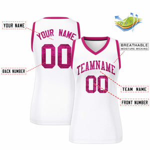 Custom White Pink Women Basketball Jersey Dress