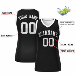 Custom Black White Women Basketball Jersey Dress