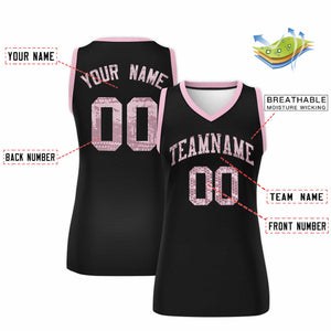 Custom Black Light Pink Women Basketball Jersey Dress