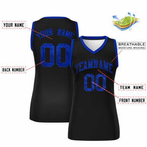 Custom Black Royal Women Basketball Jersey Dress