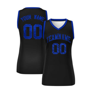 Custom Black Royal Women Basketball Jersey Dress