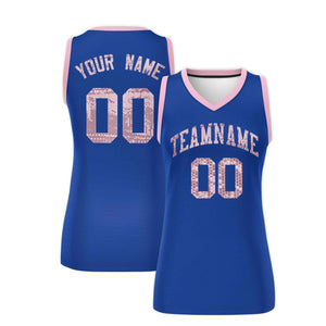 Custom Royal Light Pink Women Basketball Jersey Dress