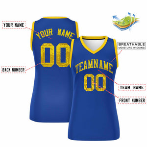 Custom Royal Gold Women Basketball Jersey Dress