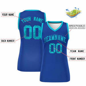 Custom Royal Sky Blue Women Basketball Jersey Dress